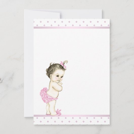 Paraplu Baby Girl Sprinkle Baby shower Dank u Bedankkaart (Achterkant)