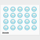 Paraplu Baby shower Favor Stickers Blauw Baby Boy (Vel)