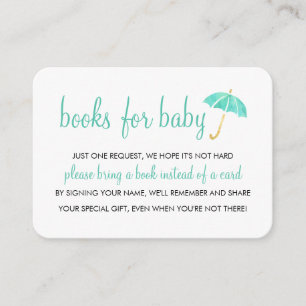 paraplu-Baby shower voor munt Boeken voor Baby I Informatiekaartje