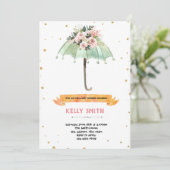 Paraplu baby sprinkle shower thema kaart (Staand voorkant)