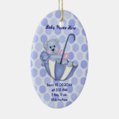 Paraplu Beer - Blauw - Personaliseer Keramisch Ornament (Rechts)