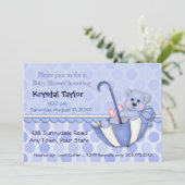 Paraplu Beer Blauw - Uitnodiging (Staand voorkant)