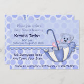 Paraplu Beer Blauw - Uitnodiging (Voorkant / Achterkant)