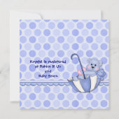 Paraplu Beer Blauw - Uitnodiging (Achterkant)