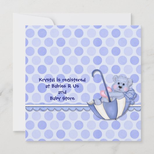 Paraplu Beer Blauw - Uitnodiging (Achterkant)