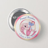 Paraplu Beer - Broer - Meisje Ronde Button 5,7 Cm (Voorkant /achterkant)