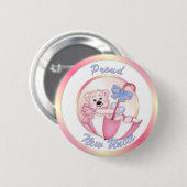Paraplu Beer - Nieuw Oom - Meisje Ronde Button 5,7 Cm (Voorkant /achterkant)