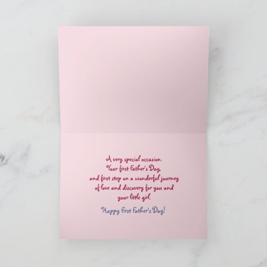 Paraplu Beer Roze - Eerste Vaderdag Kaart (Binnen)