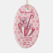 Paraplu Beer - Roze - Personaliseer Keramisch Ornament (Rechts)