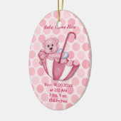 Paraplu Beer - Roze - Personaliseer Keramisch Ornament (Links)