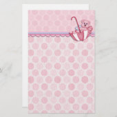 Paraplu Beer Roze Polka Dots Baby Briefpapier (Voorkant / Achterkant)