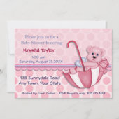 Paraplu Beer Roze - Uitnodiging (Voorkant)