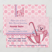 Paraplu Beer Roze - Uitnodiging (Voorkant / Achterkant)