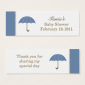 Paraplu blauw klein Label Mini Visitekaartjes (Voorkant /achterkant)