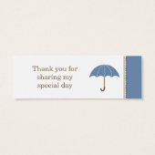 Paraplu blauw klein Label Mini Visitekaartjes (Achterkant)