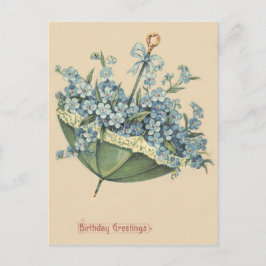 Paraplu Blauw Verget-mij-nietje Briefkaart