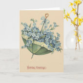 Paraplu Blauw Verget-mij-nietje Kaart (Gele Bloem)