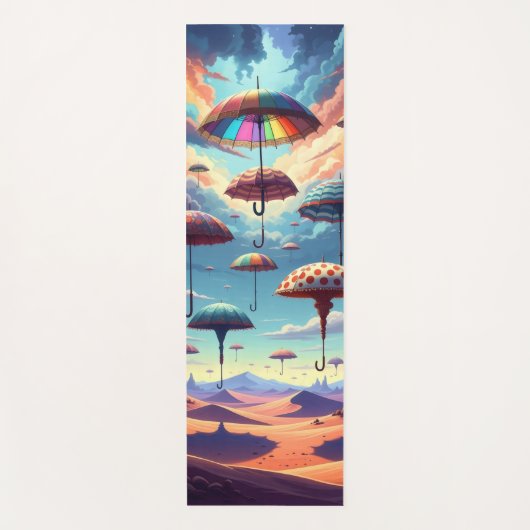 Paraplu boven de woestijn yogamat (Voorkant)