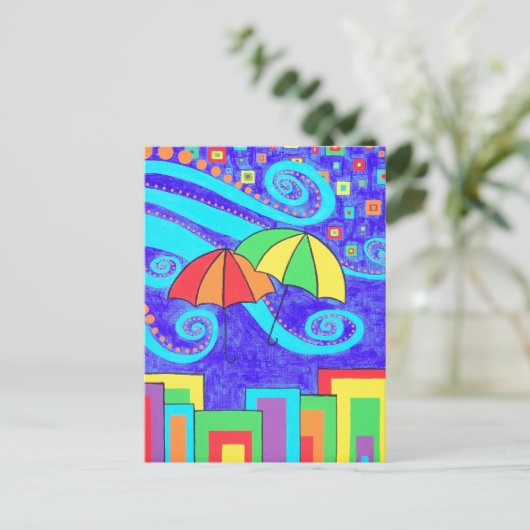 Paraplu Briefkaart (Staand voorkant)