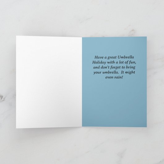 Paraplu Dag Vakantie met Comische Kat Bedankkaart (Binnen)