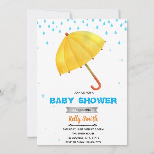 Paraplu douche uitnodiging (Voorkant)