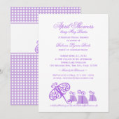 Paraplu en geschenken Violet Vrijgezellenfeest Kaart (Voorkant / Achterkant)