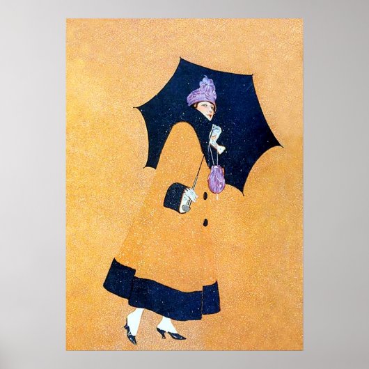 Paraplu en sneeuw door C Coles Phillips Poster (Voorkant)