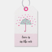 Paraplu Hearts Pastel Roze Mint Gift Label Cadeaulabel (Voorkant)