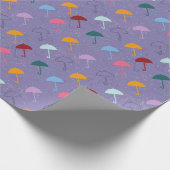 Paraplu in het Rain patroon Wrapping Paper Cadeaupapier (Hoek)