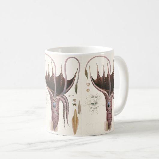 Paraplu inktvis,  zeedieren koffiemok (Voorkant rechts)