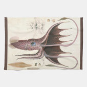 Paraplu inktvis,  zeedieren theedoek (Horizontaal)