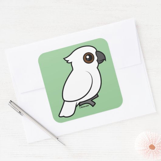 Paraplu Kaketoe (plat) Vierkante Sticker (Envelop)