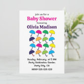 Paraplu Kleurrijke Paraplu Baby Meisje Douche Kaart (Staand voorkant)