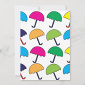 Paraplu Kleurrijke Paraplu Baby Meisje Douche Kaart (Achterkant)