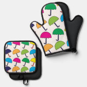 Paraplu Kleurrijke paraplu Ovenwant & Pannenlap Set (Voorkant / Achterkant)