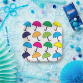 Paraplu Kleurrijke Paraplu Party Papieren Bordje (Feest)