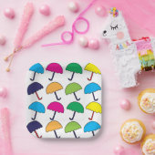 Paraplu Kleurrijke Paraplu Party Papieren Bordje (Feest)