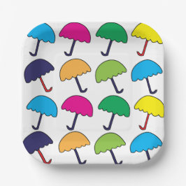 Paraplu Kleurrijke Paraplu Party Papieren Bordje