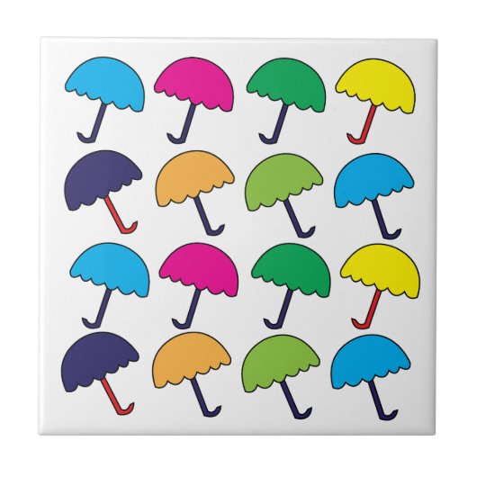 Paraplu Kleurrijke paraplu Tegeltje (Voorkant)