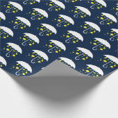 Paraplu lachende citroenen blauw cadeaupapier (Hoek)