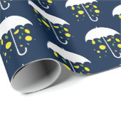 Paraplu lachende citroenen blauw cadeaupapier (Rol Hoek)