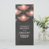 Paraplu Lights Krijt en Roze Trouwprogramma Programmakaart (Staand voorkant)