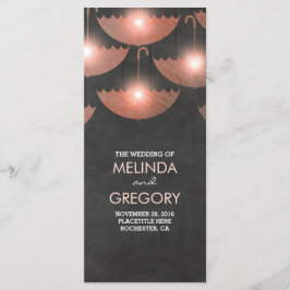 Paraplu Lights Krijt en Roze Trouwprogramma Programmakaart