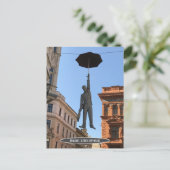 Paraplu Man Beeld, Praag, Tsjechië Briefkaart (Staand voorkant)