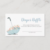 Paraplu met bloemen Boy Luier Raffle Ticket Informatiekaartje (Voorkant)