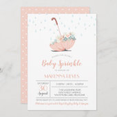 Paraplu met Bloemen Meisje of Tweeling Baby Sprink Kaart (Voorkant / Achterkant)