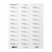 Paraplu met harten (roze) etiket (Full Sheet)