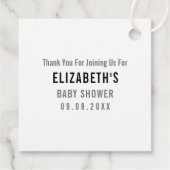 Paraplu met Regen Baby shower Gift Labels, Bedankjes Labels (Achterkant)