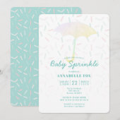 Paraplu Mint Baby Sprinkle Douche Uitnodiging (Voorkant / Achterkant)