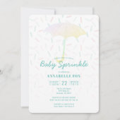 Paraplu Mint Baby Sprinkle Douche Uitnodiging (Voorkant)